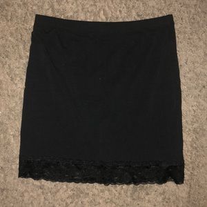 Flirty Black Lace Hem Skirt